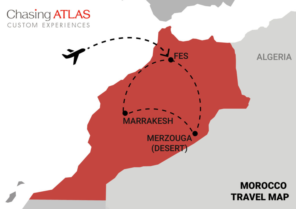 Morocco travel map - Chasing Atlas